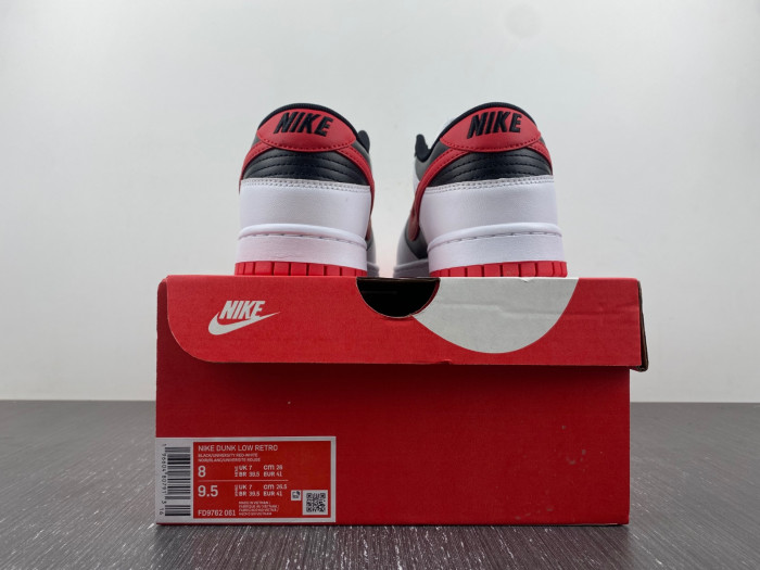 nike dunk low "white/black/red" fd9762-061