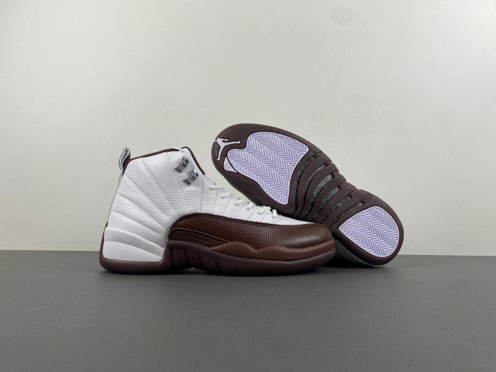 solefly x air jordan 12 "white/baroque brown" fz5026-100