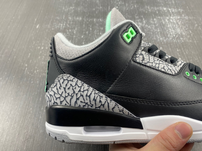 air jordan 3 "black/green glow" ct8532-031