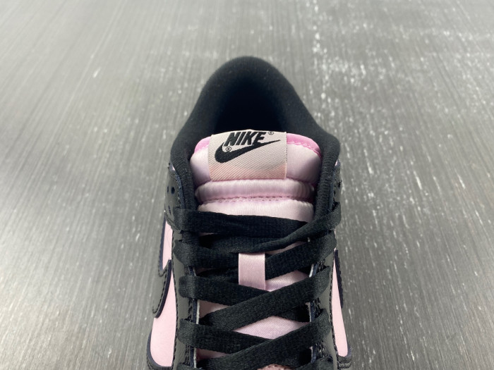 nike dunk low black patent pink dj9955-600