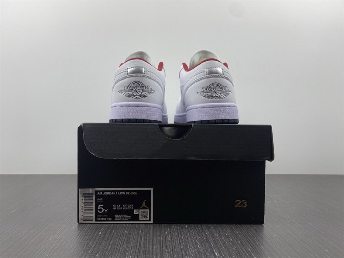 air jordan 1 low gs "white/red" 553560-164