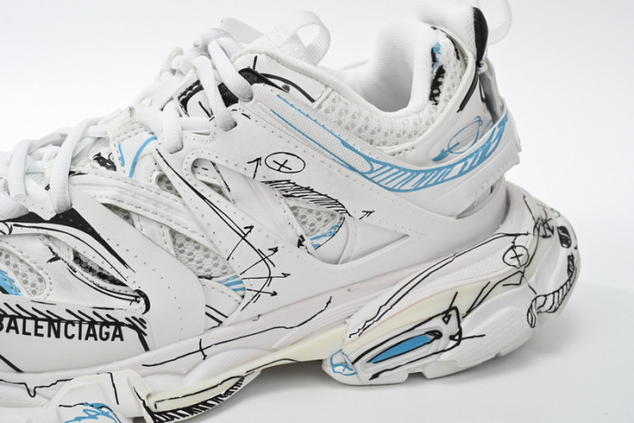 belanciaga Tess S.Black Graffiti Art 542436 W3SRA 9014