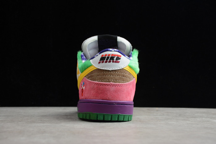 nike sb dunk low pro iw purple/yellow-violet-pink 318403-137