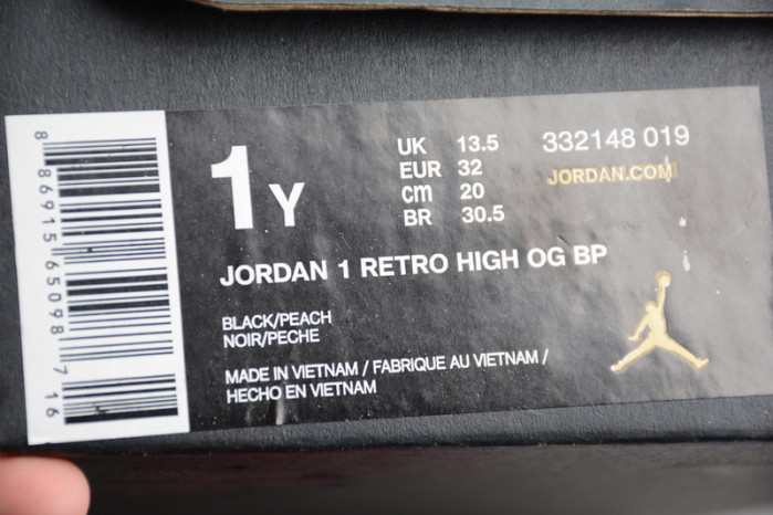 Air Jordan 1 Retro High GG "Black Hyper Pink"KID-332148-019