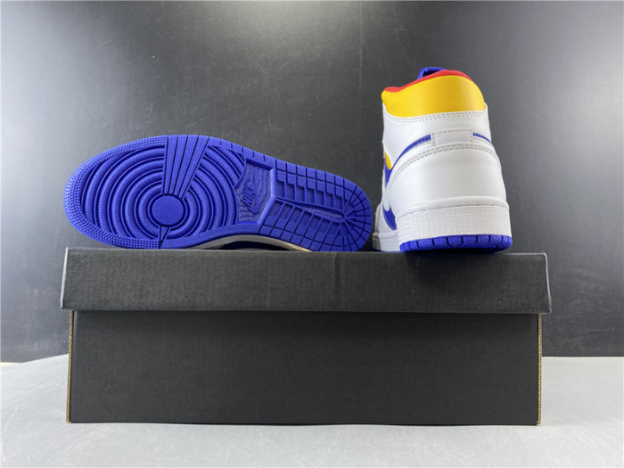 air jordan 1 mid royal blue laser orange 554724-131
