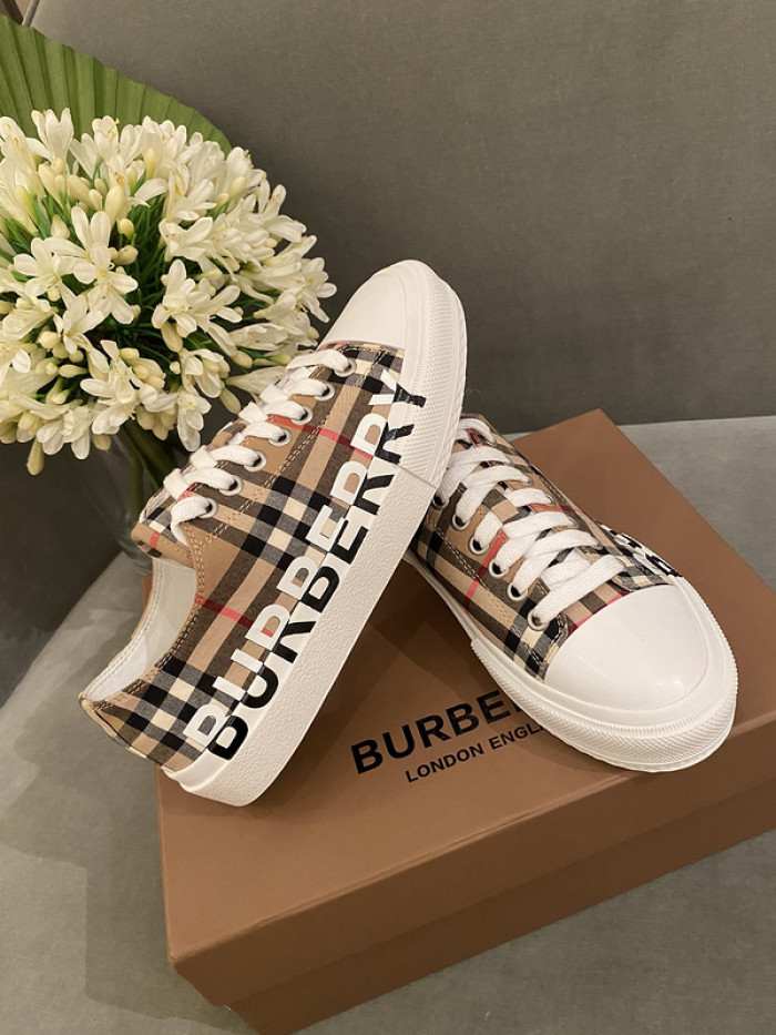 Bur*berry Vintage Check Cotton Sneakers