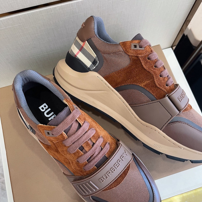 Bur*berry Vintage Check, Leather and Mesh Sneakers